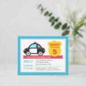 ポリスカー子供の誕生日パーティの招待状 招待状 (スタンド正面)