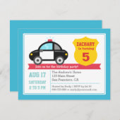 ポリスカー子供の誕生日パーティの招待状 招待状 (正面/裏面)