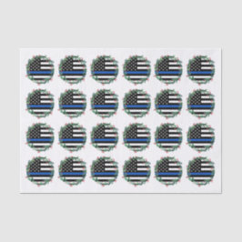 ポリスシンブルーラインリースホリデークリスマス 薄葉紙