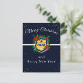 ポリスシールド メリークリスマス＆ハッピーニューイヤー ポストカード (スタンド正面)