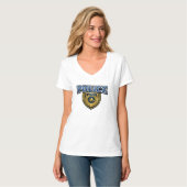 ポリスバッジ大胆テキストデザイン Tシャツ (正面フル)