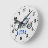 ポリスボーイズベッドルーム子供部屋デコールラウンドクロック ラウンド壁時計 (傾斜)