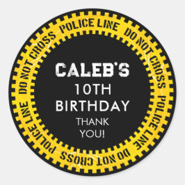 ポリスライン黄色テープの誕生日 ラウンドシール