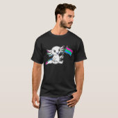 ポリセクシャルプライドフラグLGBTQ+ Tシャツ (正面フル)
