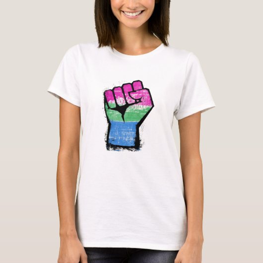 ポリセクシャル抗議のこぶし Tシャツ (正面)