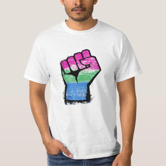 ポリセクシャル抗議のこぶし Tシャツ (正面)