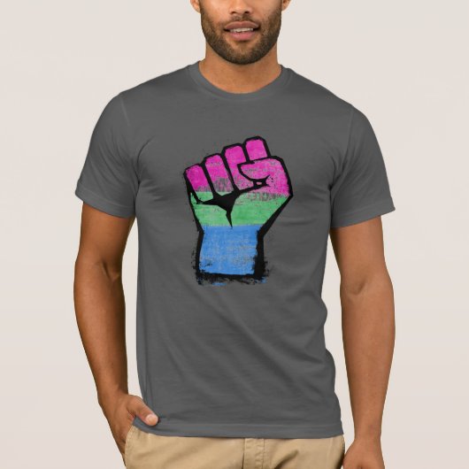 ポリセクシャル プライド フィスト Tシャツ (正面)