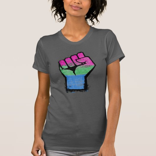 ポリセクシュアル プライドの拳 Tシャツ (正面)