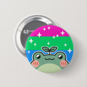 ポリセクシュアルLGBTプライドフラッグカエル 缶バッジ (正面&裏面)