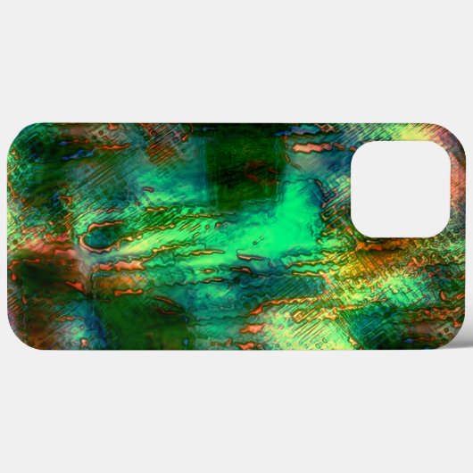 ポリッシュの汚れとテクスチャミックス、焼けた緑の黄色 Case-Mate iPhoneケース (裏面 (横))