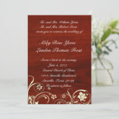 ポリッシュウッドオールドレース結婚式招待状 招待状 (スタンド正面)