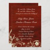 ポリッシュウッドオールドレース結婚式招待状 招待状 (正面/裏面)