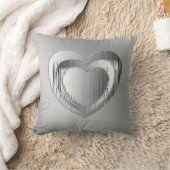 ポリッシュクロムテクスチャハート クッション (ブランケット)
