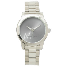 ポリッシュシルバーの放射状メタリックのスクリプト名 腕時計