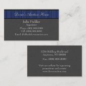 ポリッシュストライプドビジネスカード、グレーおよび深いブルー 名刺 (正面/裏面)