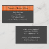 ポリッシュストライプドビジネスカード、グレーとオレンジ 名刺 (正面/裏面)