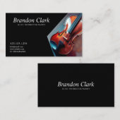 ポリッシュバイオリンクローズアップ音楽教師 名刺 (正面/裏面)