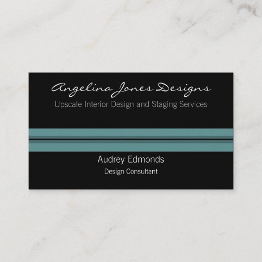 ポリッシュプロフェッショナル名刺、ソフトティール（緑がかった色） 名刺 (正面)