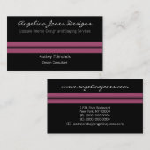 ポリッシュプロフェッショナル名刺、明るい赤紫色 名刺 (正面/裏面)