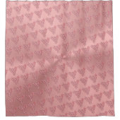 ポリッシュメタル効果のピンクフェニックス シャワーカーテン (正面)