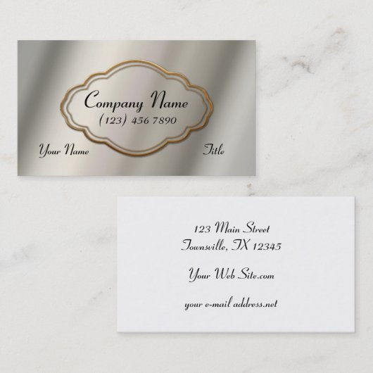 ポリッシュモダンメタル金ゴールドフレーム 名刺 (正面/裏面)