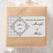 ポリッシュモノグラム真珠グレーウォーターボトルラベル ラベル (インサイチュ)