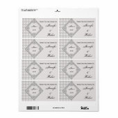 ポリッシュモノグラム真珠グレーウォーターボトルラベル ラベル (フルシート)