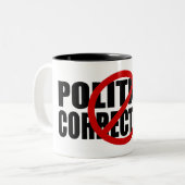 ポリティカル・コレクトネス無し ツートーンマグカップ (正面左)