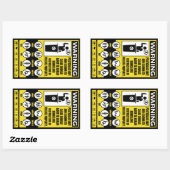 ポリティシャン警告ステッカーセット 長方形シール (シート)