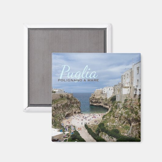 ポリニャーマーレシティビーチインプーリア文字磁石 マグネット (正面/裏面)