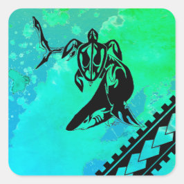 ポリネインスパイアスの亀とサメ スクエアシール