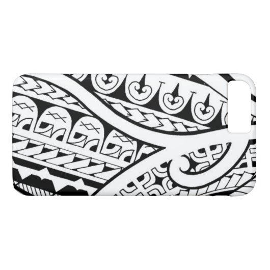 ポリネシアおよびマオリ混合された種族の入れ墨のデザイン Case-Mate iPhoneケース (裏面(横))