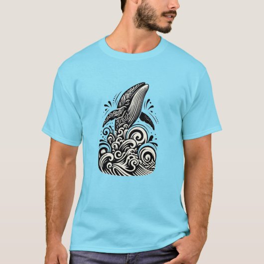 ポリネシアのクジラTシャツ Tシャツ (正面)