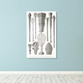 ポリネシアのクラブと階級章 キャンバスプリント (インサイチュ (ウッドフロア))