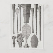 ポリネシアのクラブと階級章 ポストカード (正面)