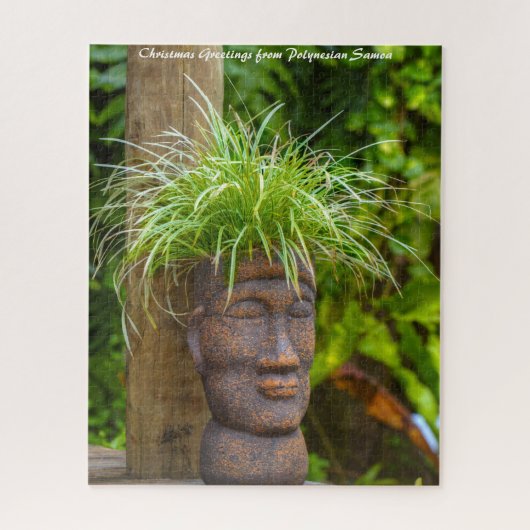 ポリネシアのサモア。クリスマスの挨拶 ジグソーパズル (縦)