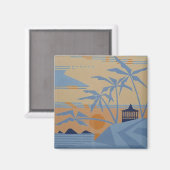 ポリネシアのサンセットマグネット マグネット (正面/裏面)
