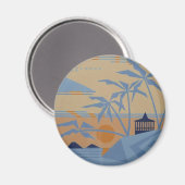 ポリネシアのサンセットマグネット マグネット (正面/裏面)