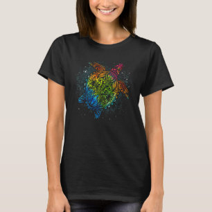 ポリネシアのタトゥーマオリ海動物族ハワイ Tシャツ