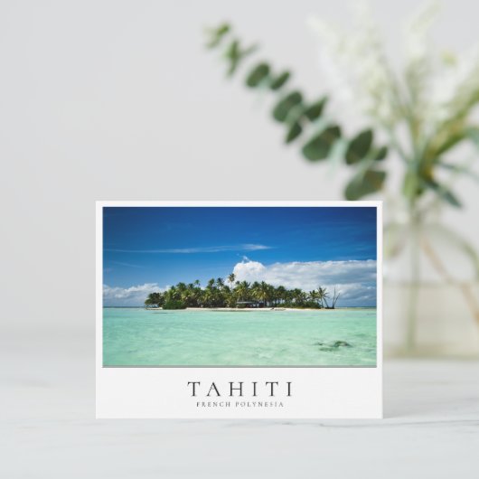 ポリネシアのタヒチ島に無人島フランスのがある ポストカード (スタンド正面)