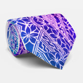 ポリネシアのハワイのスタイル花パターン絞り染め ネクタイ (ロール)