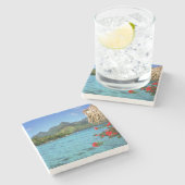 ポリネシアのボラボラフランスの島 ストーンコースター (横)