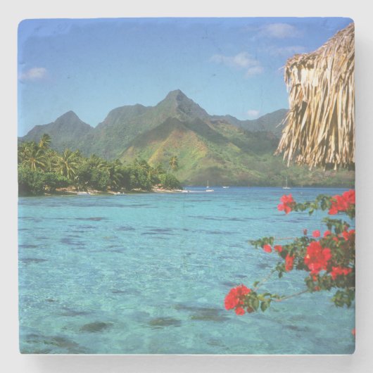ポリネシアのボラボラフランスの島 ストーンコースター (正面)