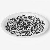 ポリネシアのマオリのスタイルの入れ墨の曼荼羅の民族の芸術 ペーパープレート (アングル)