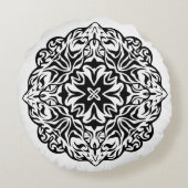 ポリネシアのマオリのスタイルの入れ墨の曼荼羅の民族の芸術 ラウンドクッション (裏面)