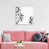 ポリネシアのマスクの部族のタトゥーデザイン キャンバスプリント (インサイチュ (リビング))