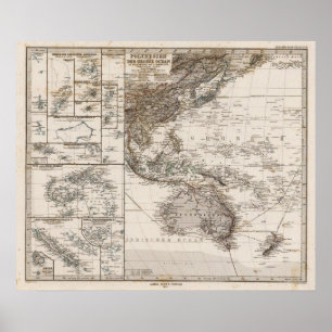 ポリネシアの地図 ポスター