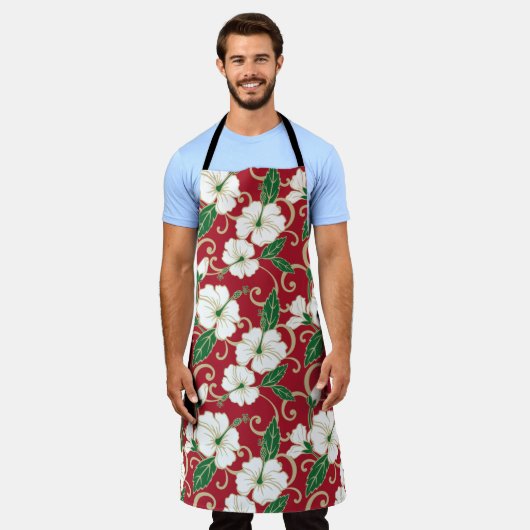 ポリネシアの夢（クリスマス） エプロン (着用した状態)