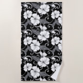 ポリネシアの夢（黒） ビーチタオル (正面)