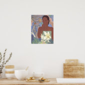 'ポリネシアの女性とティキ' - Arman Manookian ポスター (キッチン)